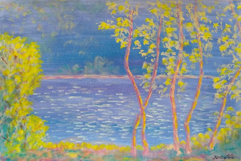 Trees flooded by the sun Painting by Joseph Verdejo | Saatchi Art