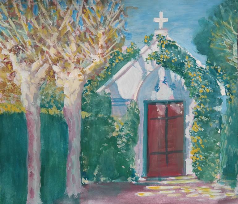 Chapel in rural Valencia Painting by Joseph Verdejo | Saatchi Art