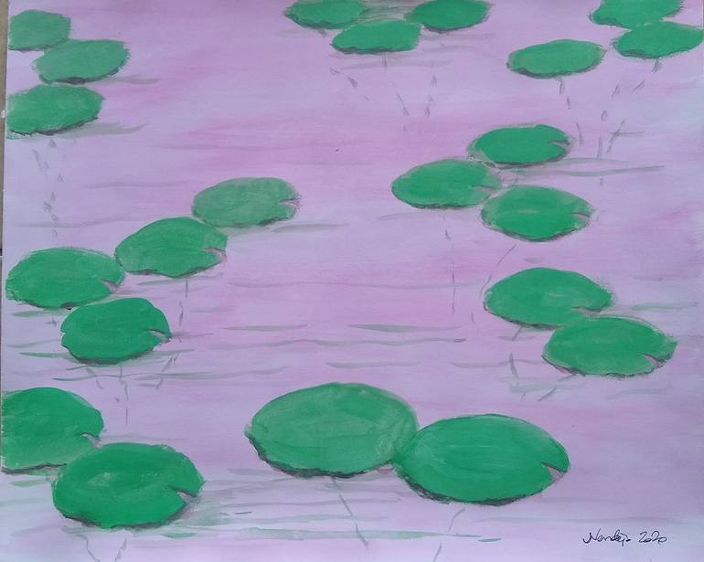 Water lilies, opposite colors 3 Painting by Joseph Verdejo | Saatchi Art