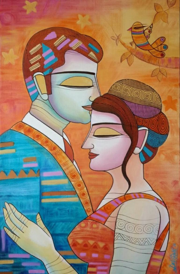 Kiss 2 Painting By Devirani Dasgupta Saatchi Art