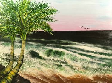 Print of Seascape Paintings by Maria Purcina Ferriera Prata