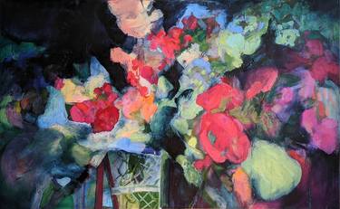 Original Abstract Expressionism Floral Paintings by Anne-Laure Djaballah