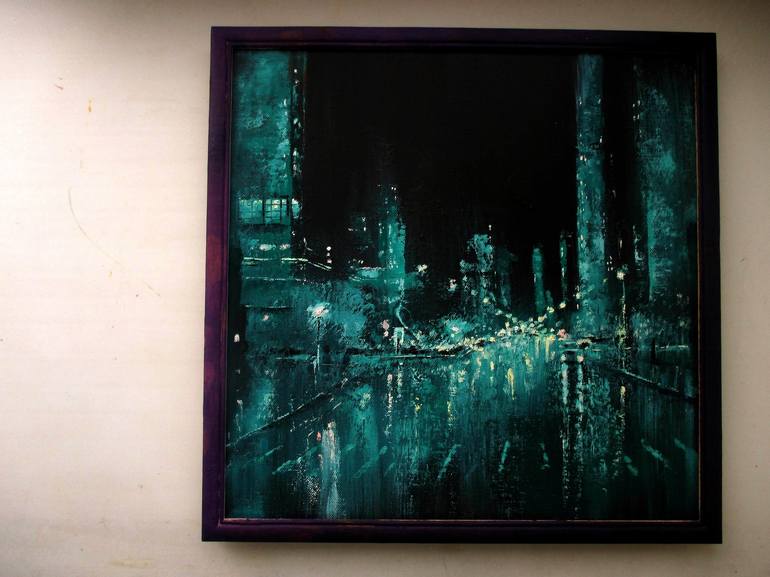 Original Abstract Cities Painting by Sergey Osipov