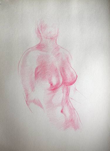 Original Impressionism Nude Drawings by Kishore Pratim Biswas