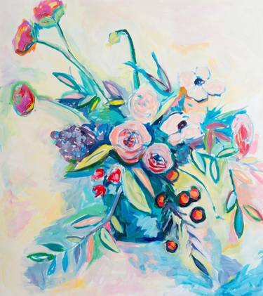 Original Expressionism Floral Paintings by Jille Natalino