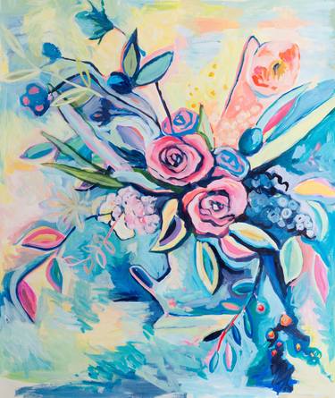 Original Expressionism Floral Paintings by Jille Natalino