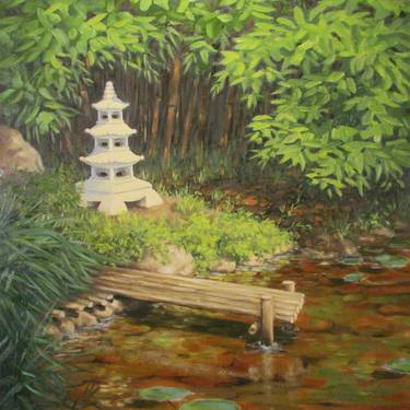 Original Fine Art Garden Painting by John Pompeo