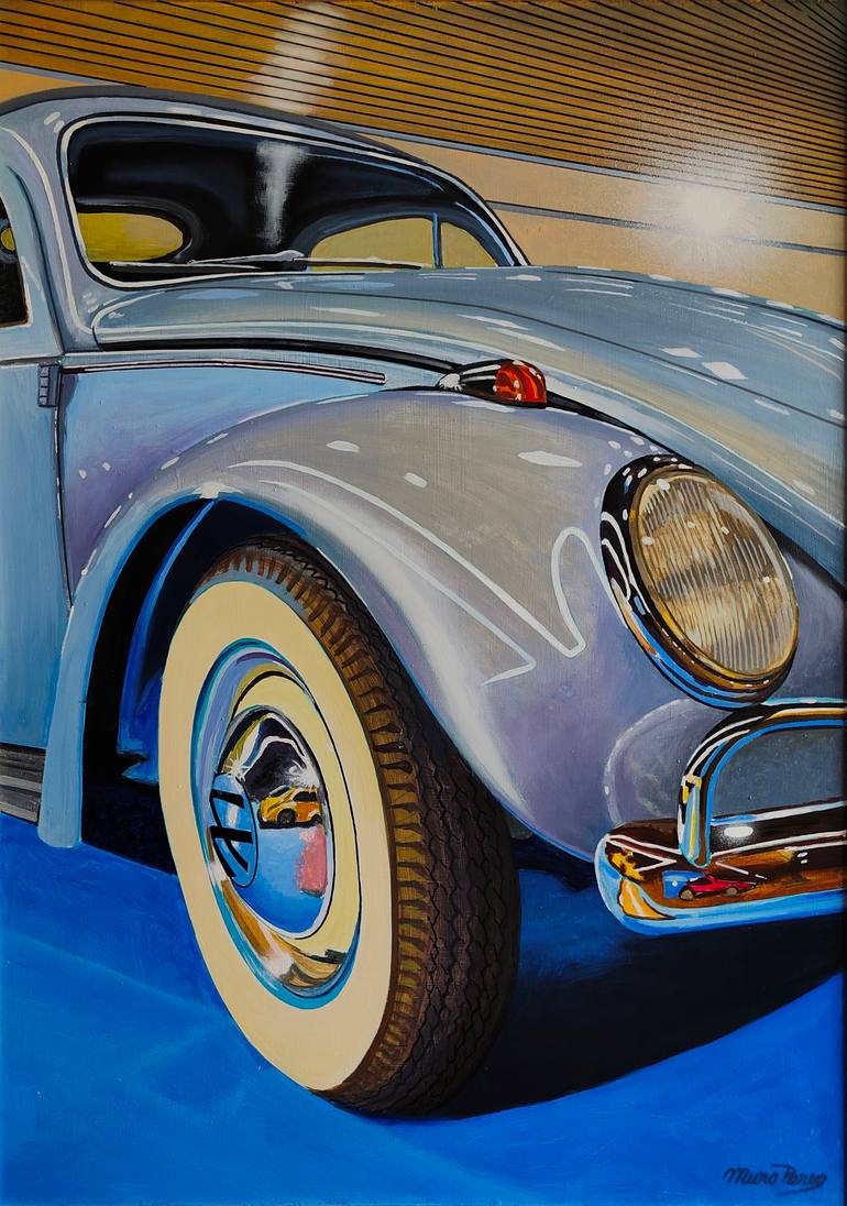 Original Figurative Car Painting by Jose Ramon Muro