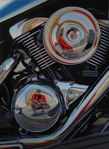 Print of Figurative Bike Paintings by Jose Ramon Muro