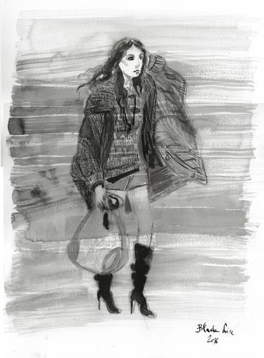 Original Fashion Drawing by Black Line