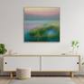 Mockup painting on the wall in the living room interior