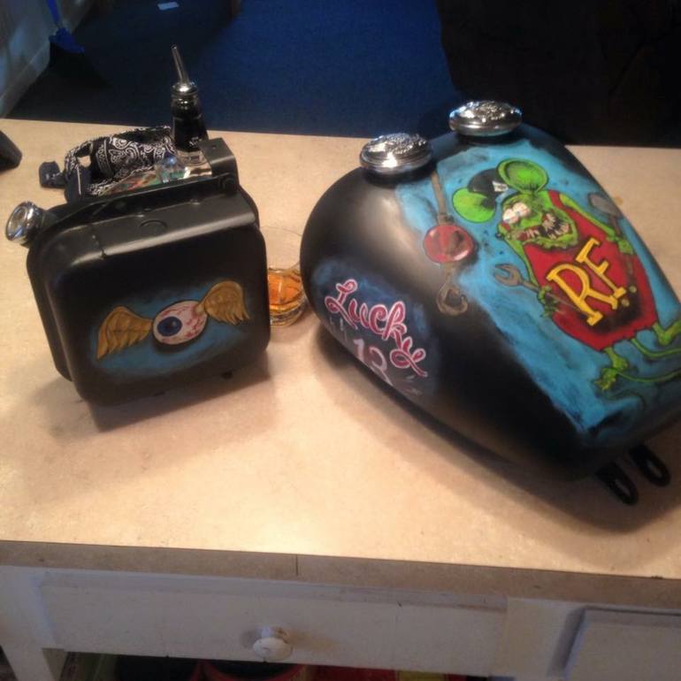 1972 Harley Davidson Gas Tank Painting by Mirecca Ward Saatchi Art