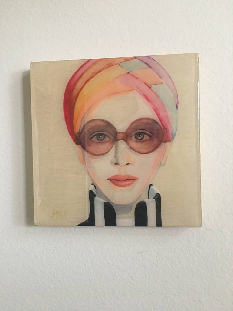 Original Art Deco Portrait Painting by Debra Wolfe