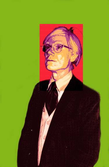 ANDY WARHOL RED SQUARE ON GREEN - Limited Edition of 25 thumb