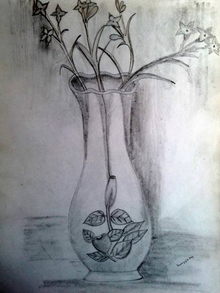 Flower Vase Drawing | TikTok-saigonsouth.com.vn