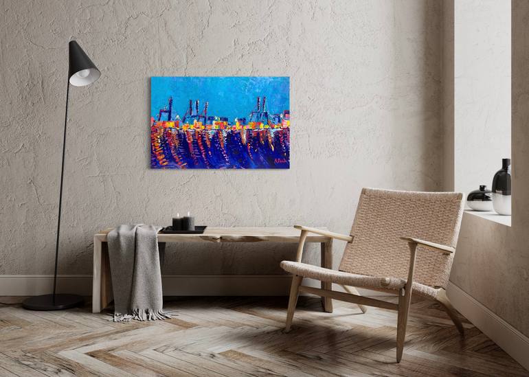 Original Abstract Cities Painting by Adriana Dziuba