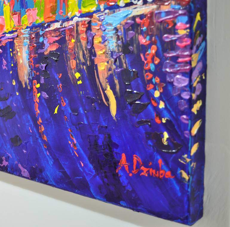 Original Abstract Cities Painting by Adriana Dziuba