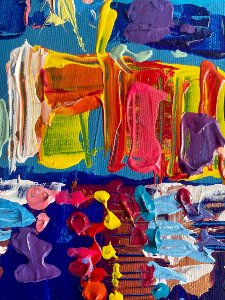 Original Abstract Cities Painting by Adriana Dziuba