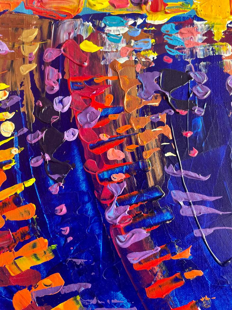Original Abstract Cities Painting by Adriana Dziuba
