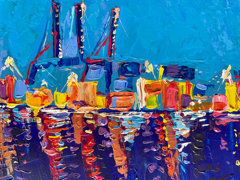 Original Abstract Cities Painting by Adriana Dziuba