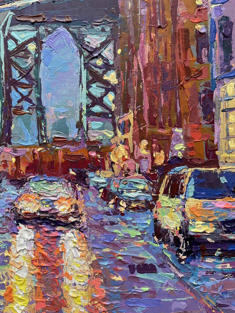 Original Impressionism Cities Painting by Adriana Dziuba