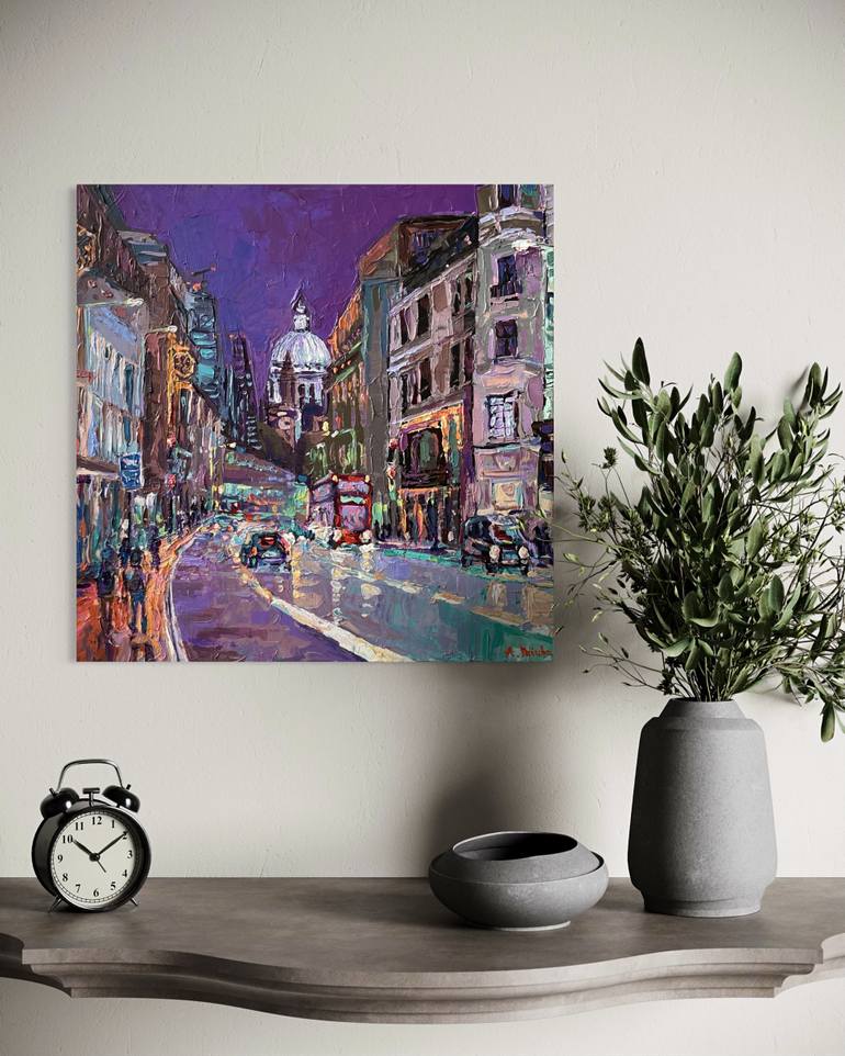 Original Expressionism Cities Painting by Adriana Dziuba