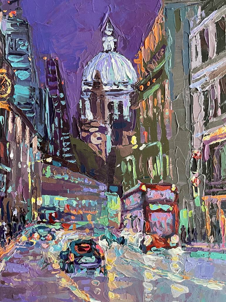 Original Expressionism Cities Painting by Adriana Dziuba