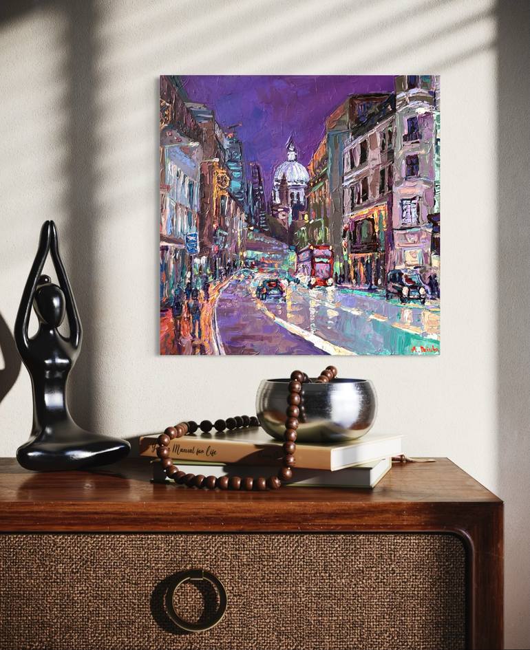Original Expressionism Cities Painting by Adriana Dziuba