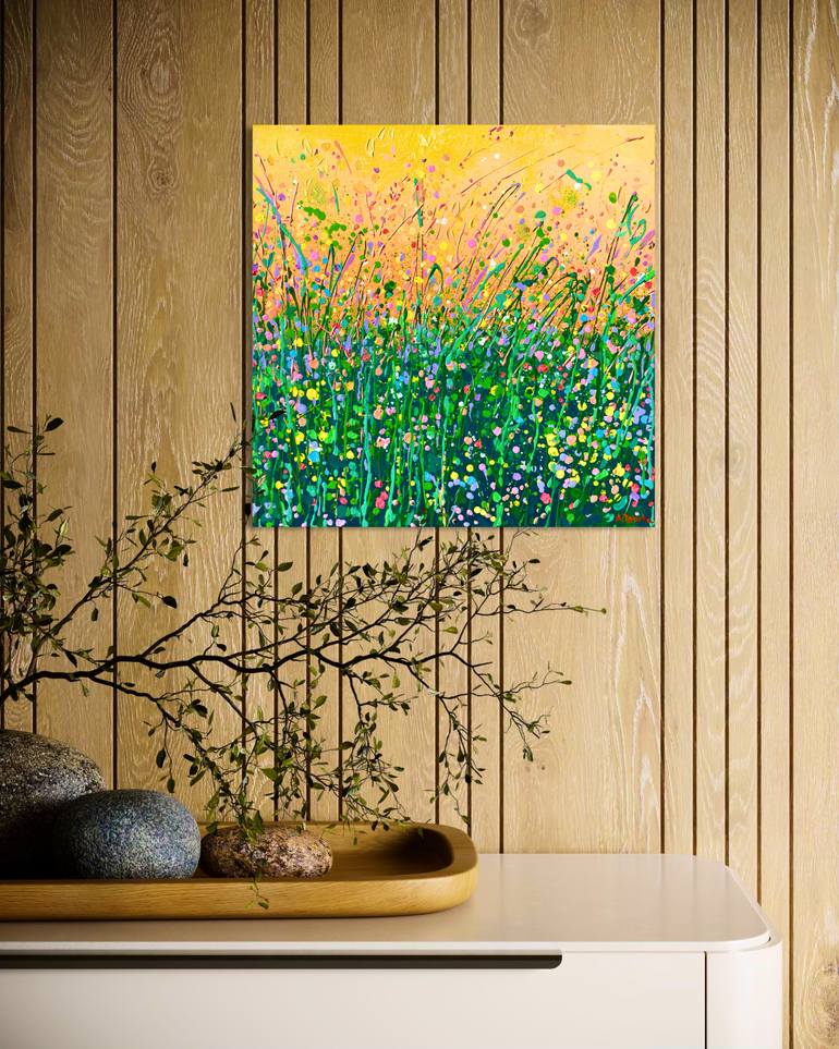 Original Abstract Expressionism Floral Painting by Adriana Dziuba