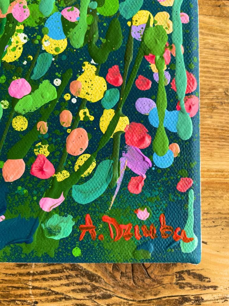 Original Abstract Expressionism Floral Painting by Adriana Dziuba