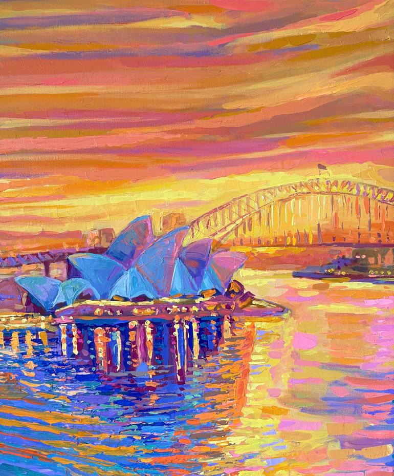 Original Expressionism Cities Painting by Adriana Dziuba