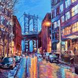 Manhattan Bridge from DUMBO Street, New York by Adriana Dziuba