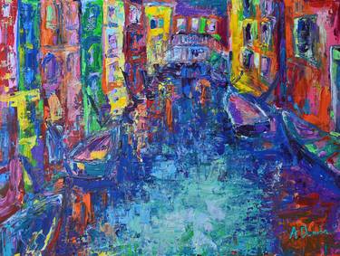 Print of Abstract Cities Paintings by Adriana Dziuba