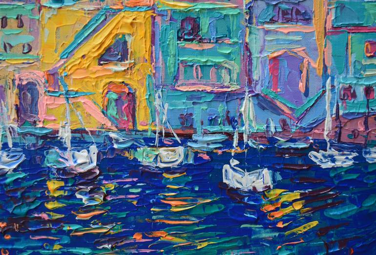 Original Abstract Cities Painting by Adriana Dziuba