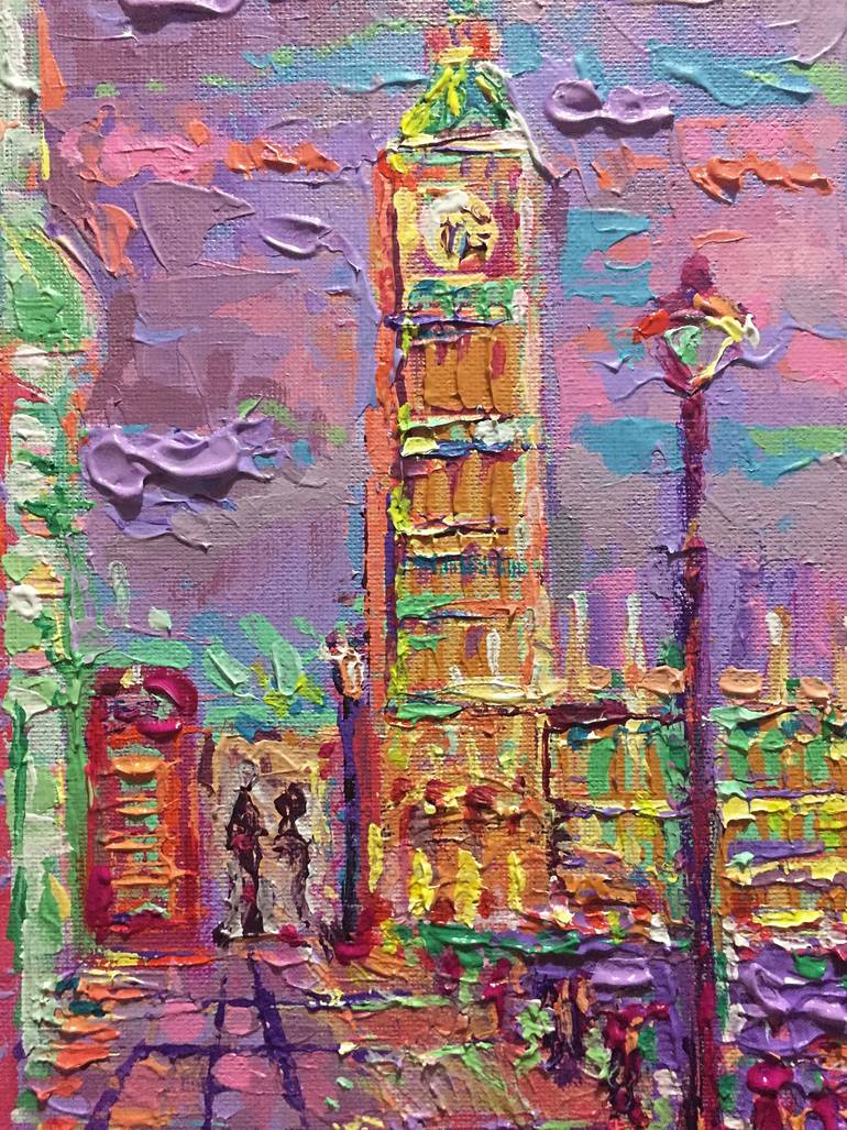 Original Abstract Cities Painting by Adriana Dziuba