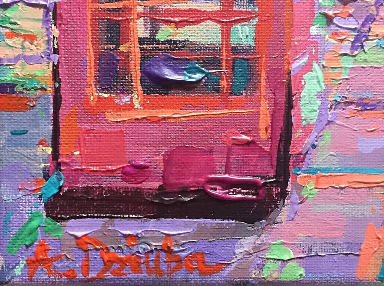 Original Abstract Cities Painting by Adriana Dziuba