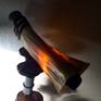 Original lamp from Crazylamps, wood, bones, sand and metal