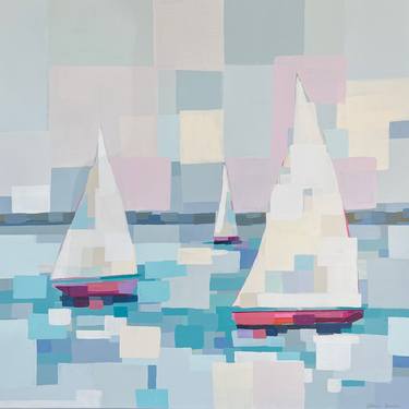 Print of Abstract Boat Paintings by Alma Ramirez