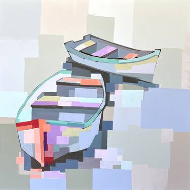 Original Abstract Boat Paintings by Alma Ramirez