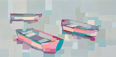 Original Abstract Boat Paintings by Alma Ramirez