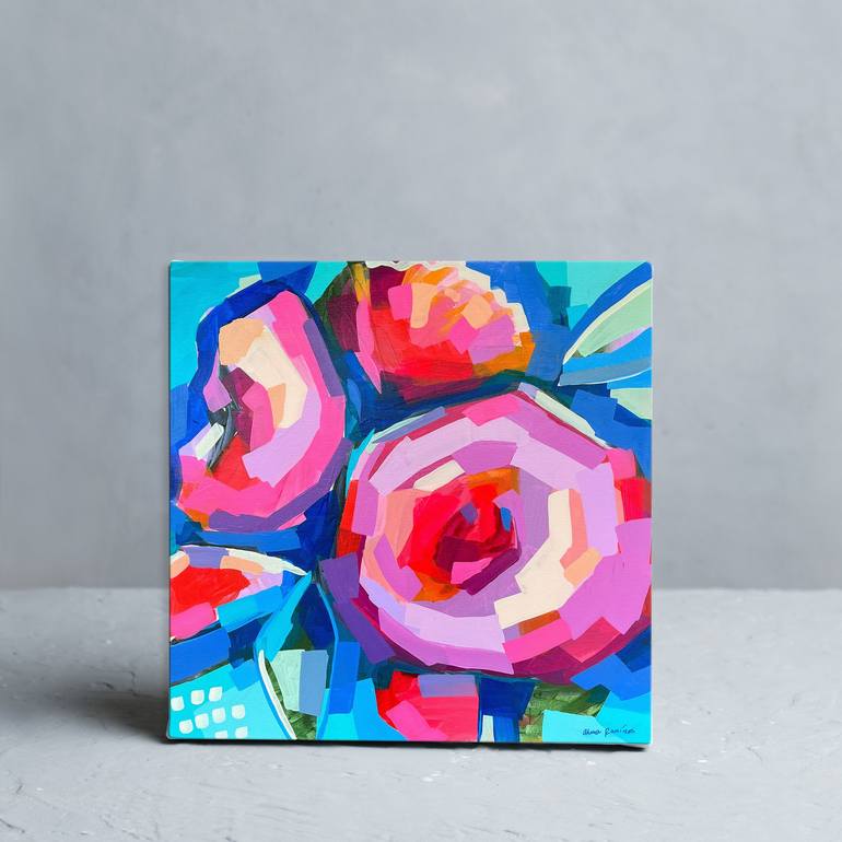 Original Abstract Floral Painting by Alma Ramirez