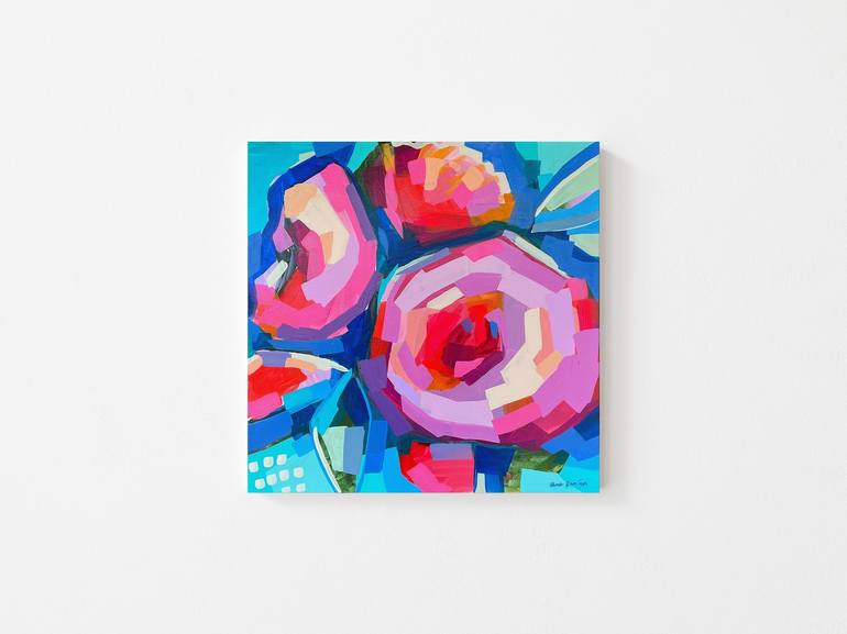 Original Abstract Floral Painting by Alma Ramirez