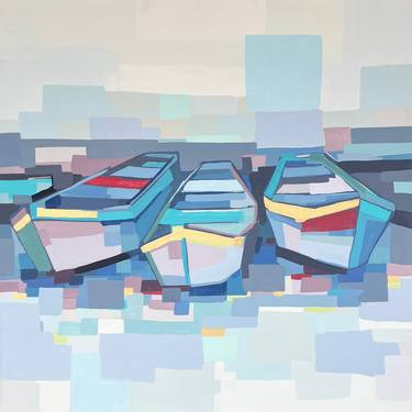 Original Boat Paintings by Alma Ramirez