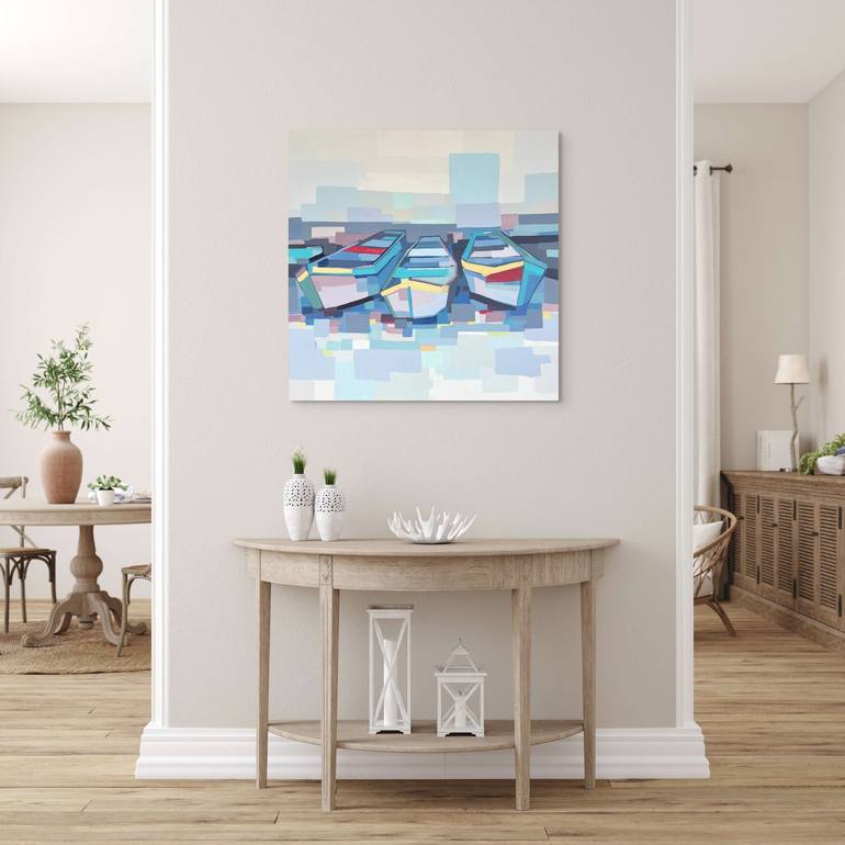 Original Contemporary Boat Painting by Alma Ramirez