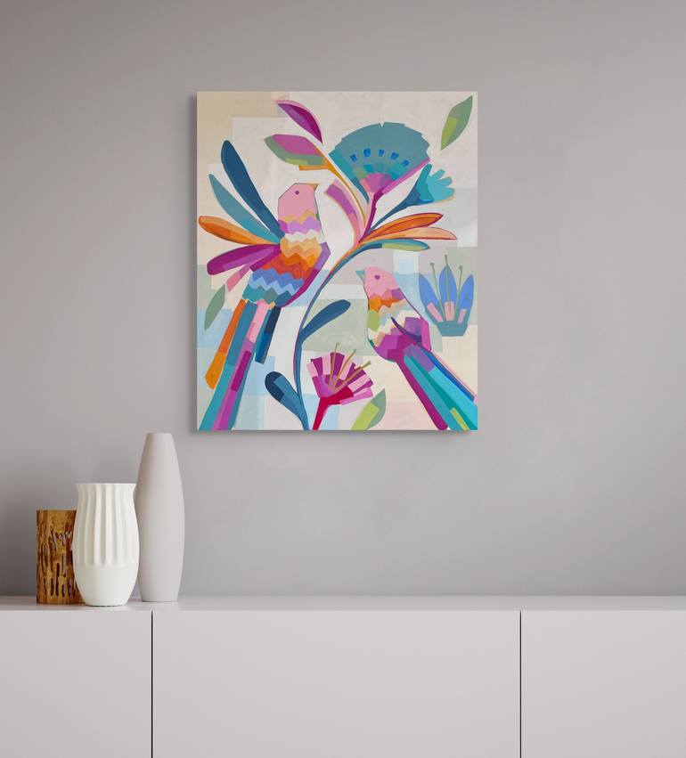 Original Floral Painting by Alma Ramirez