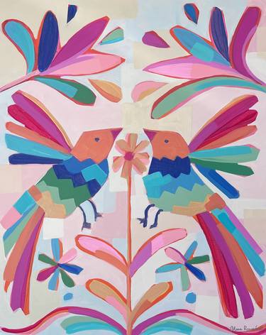 Original Cubism Floral Paintings by Alma Ramirez