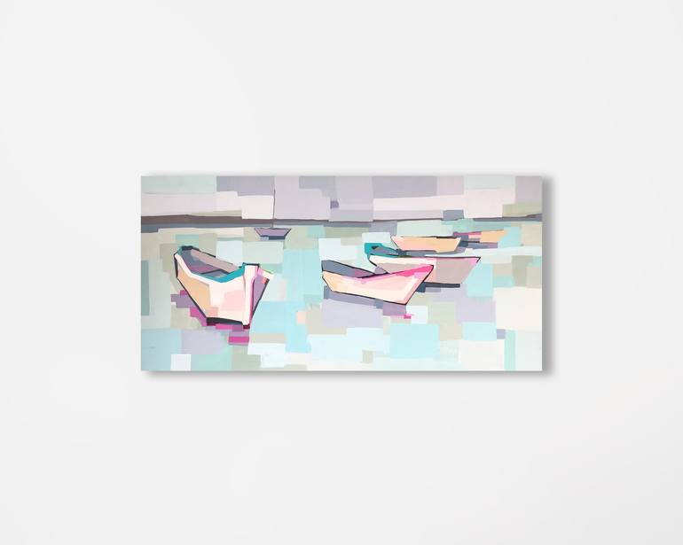 Original Abstract Boat Painting by Alma Ramirez