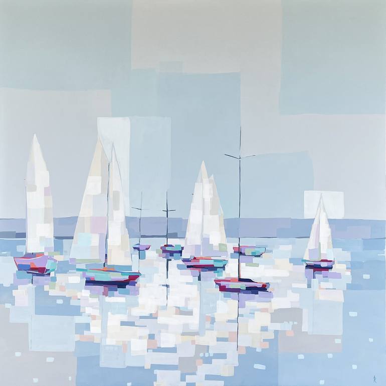 Print of Abstract Expressionism Boat Paintings by Alma Ramirez