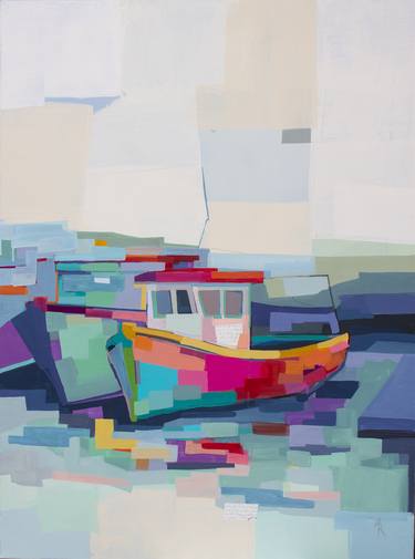 Print of Abstract Boat Paintings by Alma Ramirez