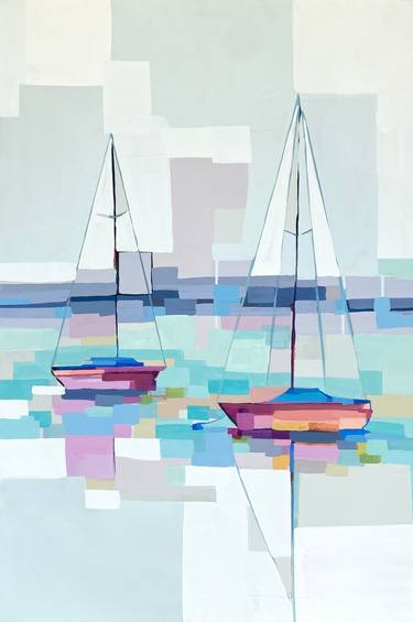 Print of Boat Paintings by Alma Ramirez